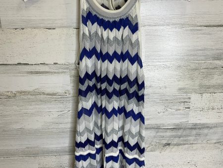 Blue & White Top Sleeveless White House Black Market, Size S Online Hot Sale