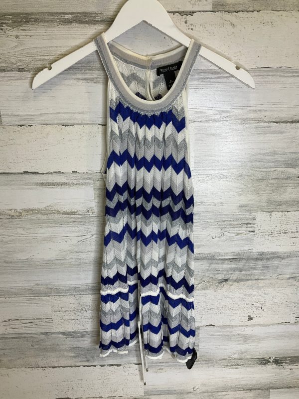 Blue & White Top Sleeveless White House Black Market, Size S Online Hot Sale