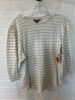 White Silver Top Long Sleeve Lauren By Ralph Lauren, Size L Hot on Sale