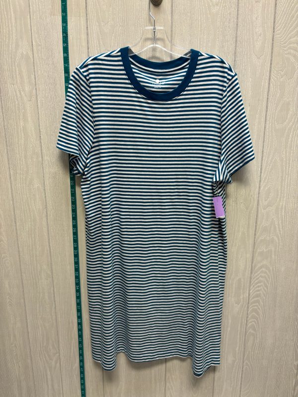 Striped Pattern Dress Casual Short Time And Tru, Size 1x Fashion