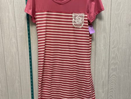 Striped Pattern Dress Casual Short Clothes Mentor, Size M For Cheap