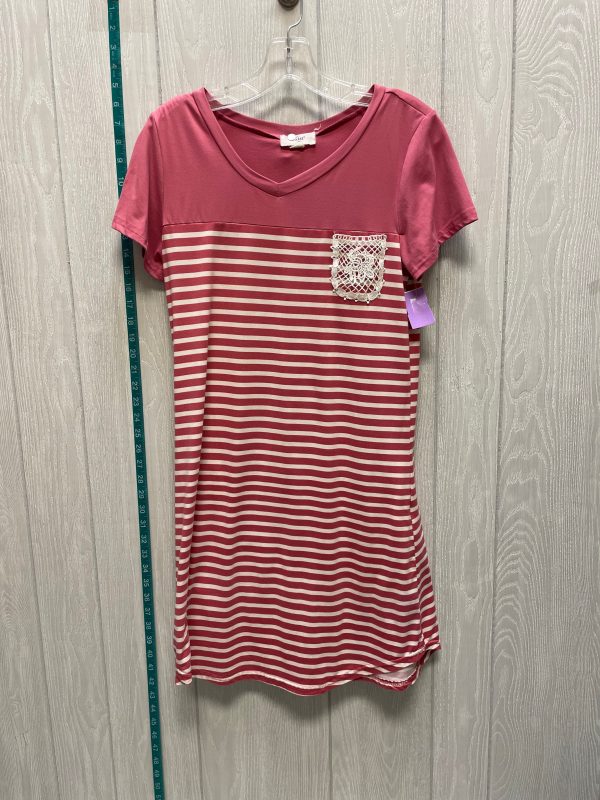 Striped Pattern Dress Casual Short Clothes Mentor, Size M For Cheap