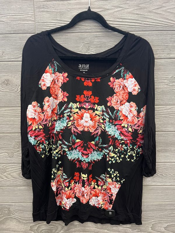 Black Top Long Sleeve Ana, Size 1x Online Sale