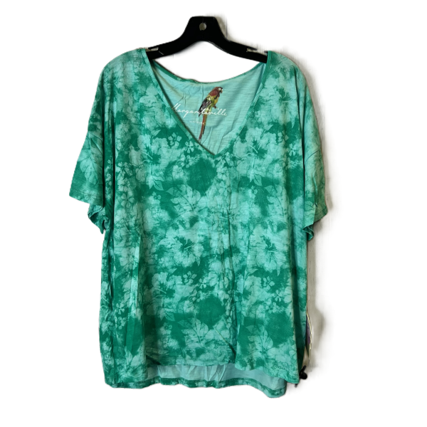 Green Top Short Sleeve Basic By Margaritaville, Size: L Online