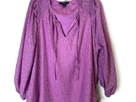 Purple Top Long Sleeve By Simply Vera, Size: Xxl Discount