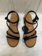 Black Sandals Heels Wedge Andiamo, Size 7 Hot on Sale