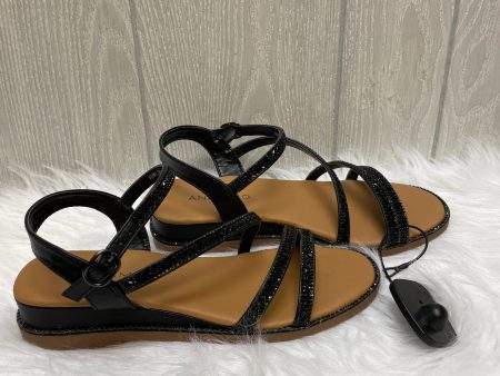 Black Sandals Heels Wedge Andiamo, Size 7 Hot on Sale