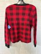 Red Black Top Long Sleeve Basic Clothes Mentor, Size L on Sale