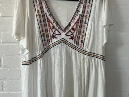 White Top Short Sleeve Knox Rose, Size 1x Fashion