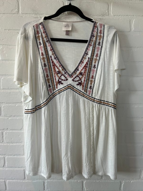 White Top Short Sleeve Knox Rose, Size 1x Fashion