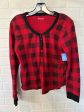 Red Black Top Long Sleeve Basic Clothes Mentor, Size L on Sale