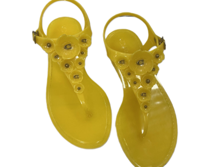 Yellow Sandals Flats By Coach, Size: 6 For Discount