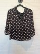 Black Floral Top Long Sleeve Tulle, Size L For Cheap