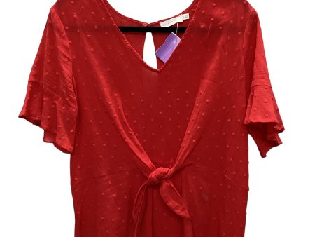 Red Top Short Sleeve Lush, Size M Online Sale