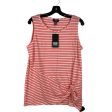 Striped Pattern Top Sleeveless Basic Jones New York, Size L on Sale