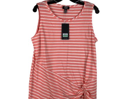 Striped Pattern Top Sleeveless Basic Jones New York, Size L on Sale