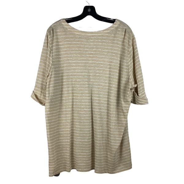 Tan Top Short Sleeve Lauren By Ralph Lauren, Size 2x on Sale