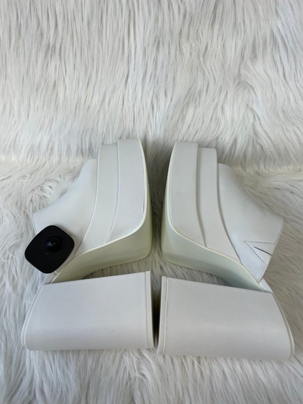 White Sandals Heels Block Steve Madden, Size 10 Online Hot Sale