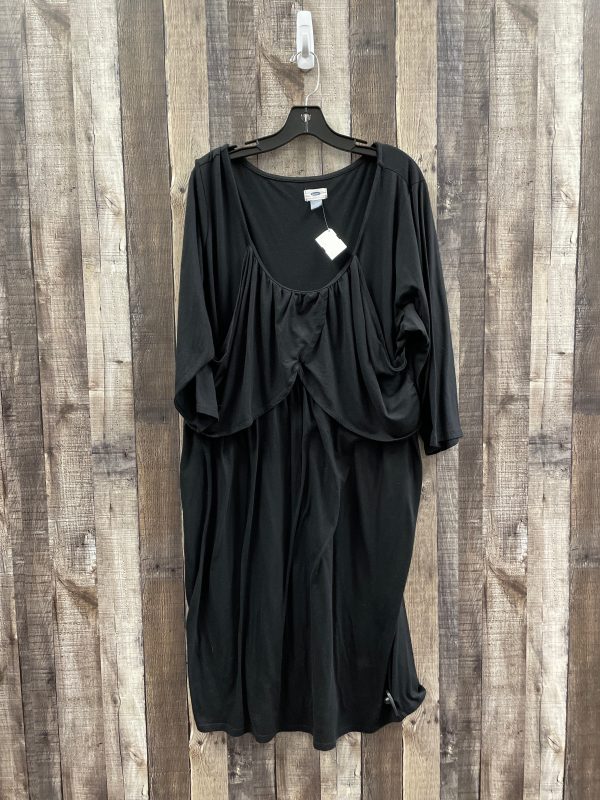 Black Dress Casual Midi Old Navy, Size 3x Supply