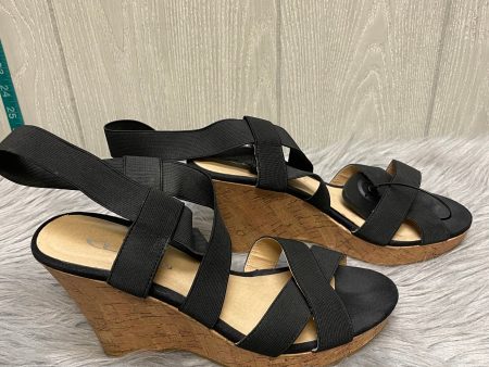 Black Sandals Heels Wedge Cl By Chinese Laundry, Size 9 Sale