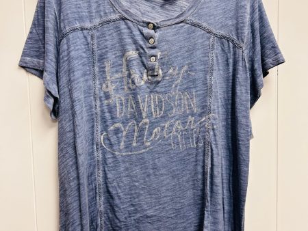 Blue Top Short Sleeve Harley Davidson, Size 1x Online Sale