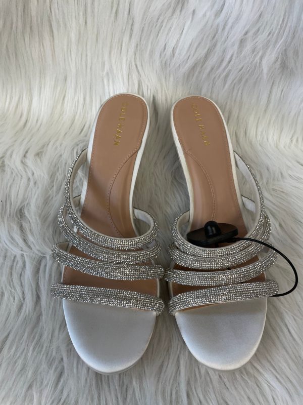 Silver & White Sandals Heels Kitten Cole-haan, Size 10 Discount