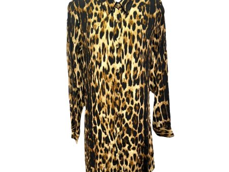 Animal Print Shirt Dress Casual Midi Fifteen Twenty, Size S For Sale