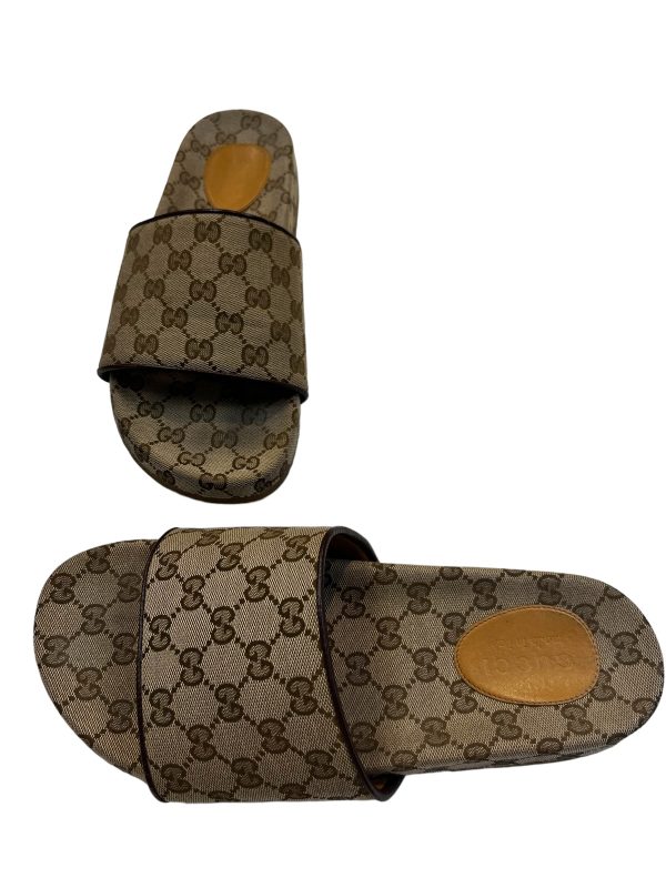 Tan Sandals Luxury Designer Gucci, Size 11 Supply