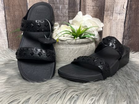 Black Sandals Heels Wedge Fitflop, Size 8 For Discount