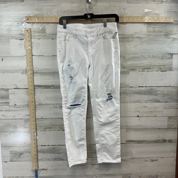 White Denim Jeans Straight White House Black Market, Size 0 For Cheap