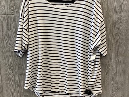 Striped Pattern Top Short Sleeve Lands End, Size 3x Online Sale