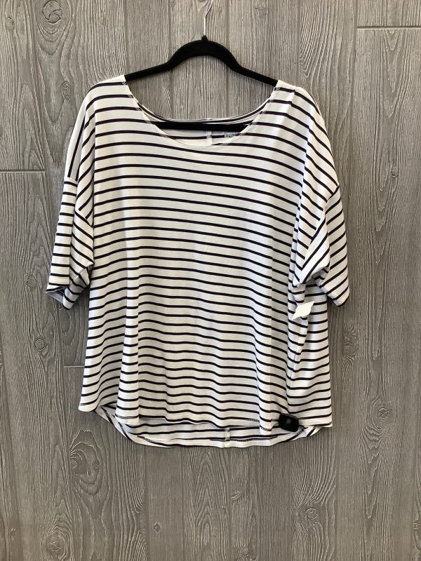 Striped Pattern Top Short Sleeve Lands End, Size 3x Online Sale