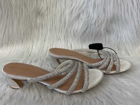 Silver & White Sandals Heels Kitten Cole-haan, Size 10 Discount