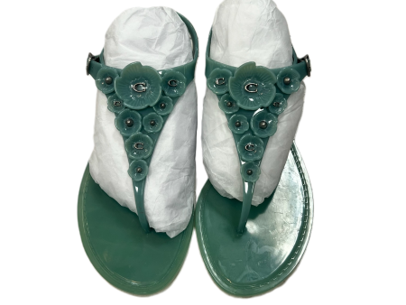 Green Sandals Flats By Coach, Size: 6 Online Sale