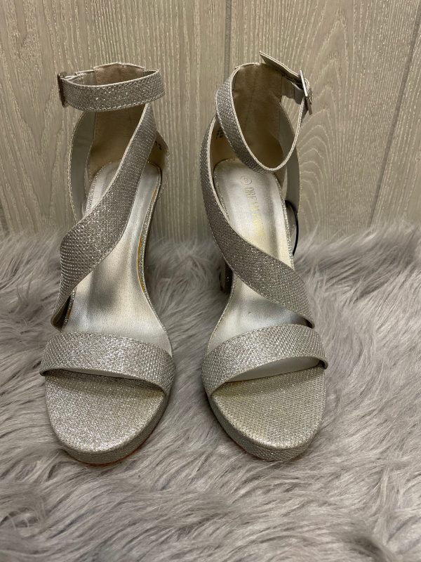 Silver Sandals Heels Block Clothes Mentor, Size 9 Online