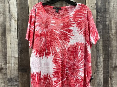 Red & White Top Short Sleeve Inc, Size 2x on Sale