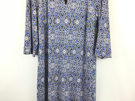 Black & Blue Dress Casual Midi Laundry, Size S Fashion