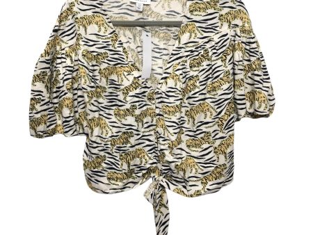 Animal Print Top Short Sleeve Top Shop, Size 4 on Sale