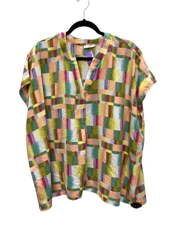 Multi-colored Top Short Sleeve Entro, Size M Hot on Sale