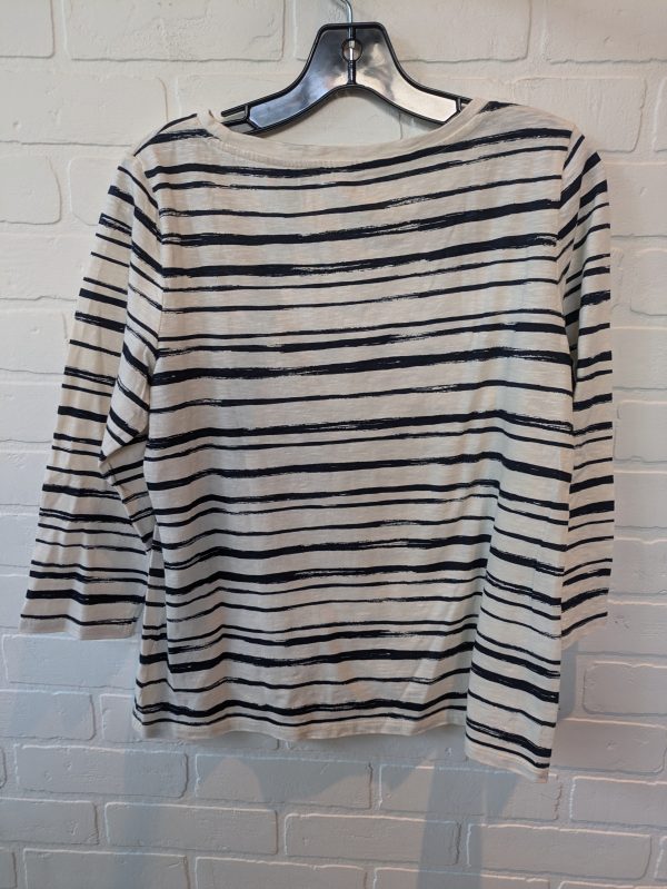 Black & Cream Top Long Sleeve Basic Talbots, Size M Online Sale