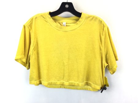 Yellow Athletic Top Short Sleeve Lululemon, Size 6 Cheap