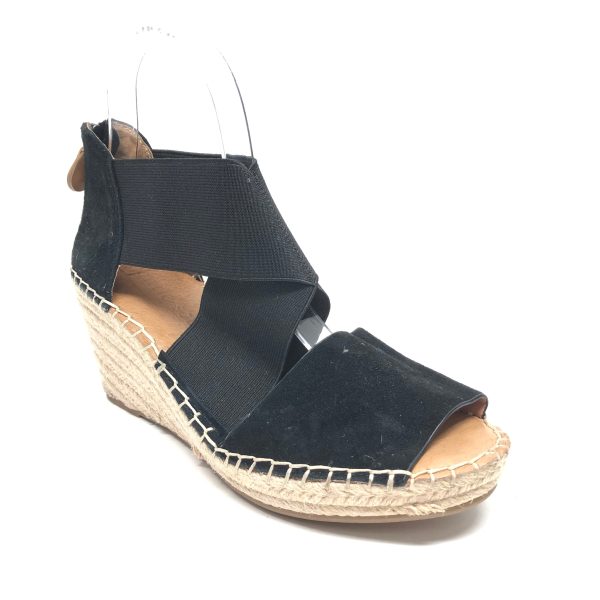 Black Sandals Heels Wedge Gentle Souls, Size 7.5 Online now