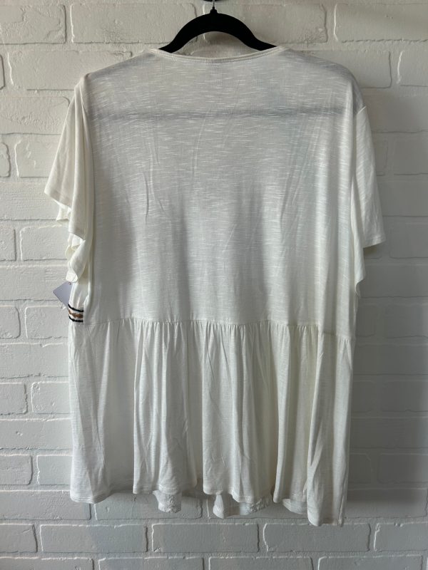 White Top Short Sleeve Knox Rose, Size 1x Fashion