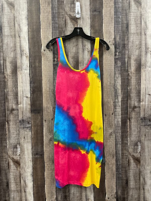 Tie Dye Print Dress Casual Midi Cme, Size L For Sale