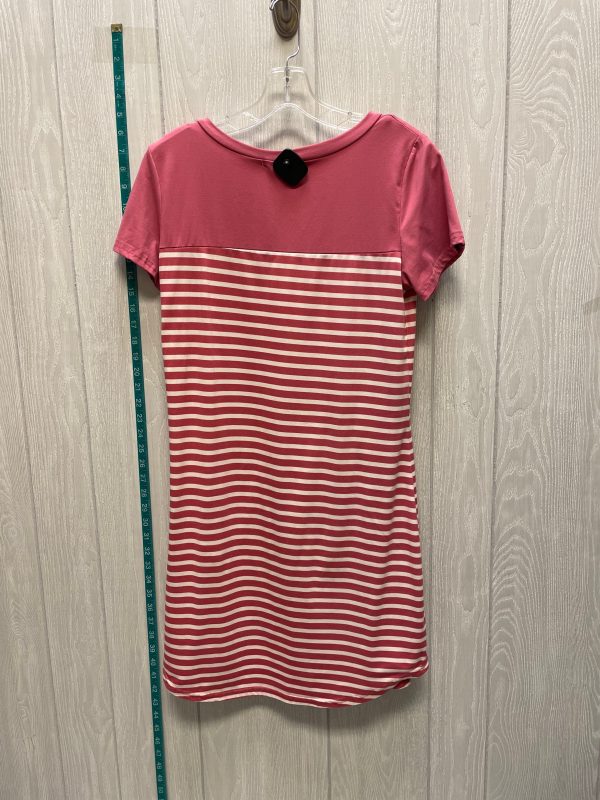 Striped Pattern Dress Casual Short Clothes Mentor, Size M For Cheap