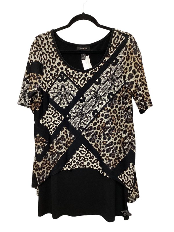 Leopard Print Top Short Sleeve Style And Co Collection Women, Size M Hot on Sale