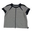 Striped Pattern Top Short Sleeve Designer Lafayette 148, Size Xl Hot on Sale