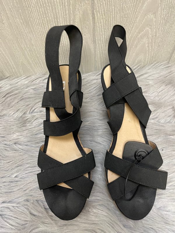 Black Sandals Heels Wedge Cl By Chinese Laundry, Size 9 Sale