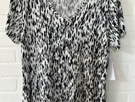 Black & White Top Short Sleeve Basic Nine West, Size M Online now