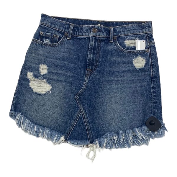 Blue Denim Skirt Mini & Short 7 For All Mankind, Size 4 on Sale